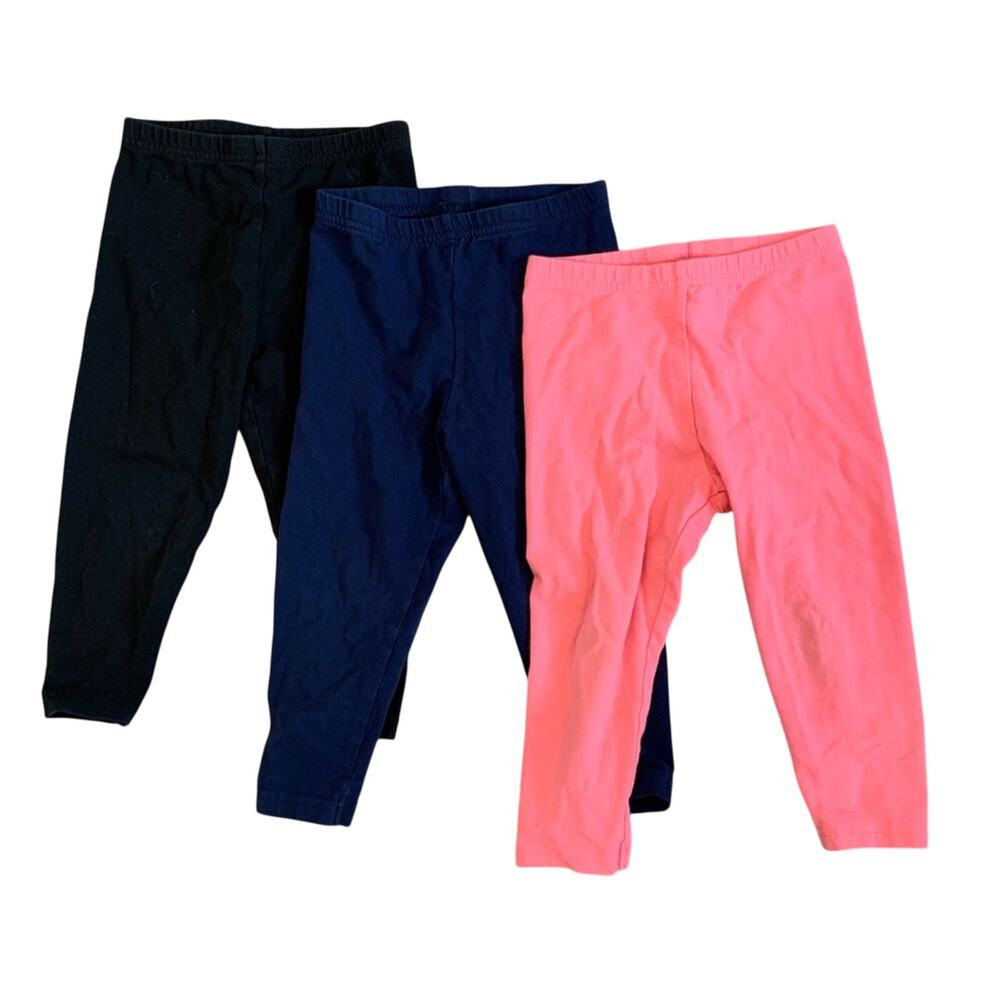 Carter’s Toddler Leggings Set of 3 pink blue black size 24 months
